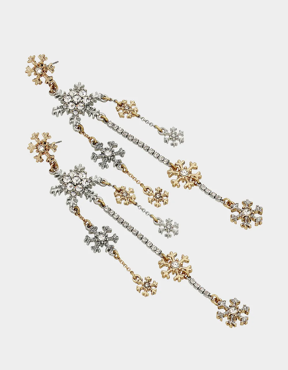 SNOW SPECIAL SNOWFLAKE CHANDELIER EARRINGS CRYSTAL