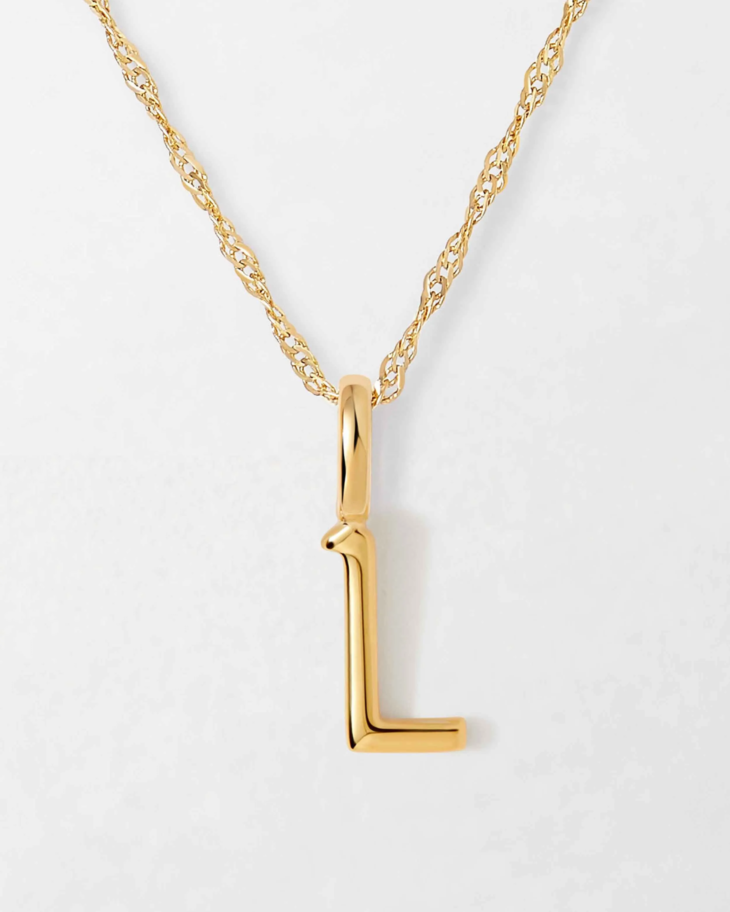 Solid Gold Initial Necklace