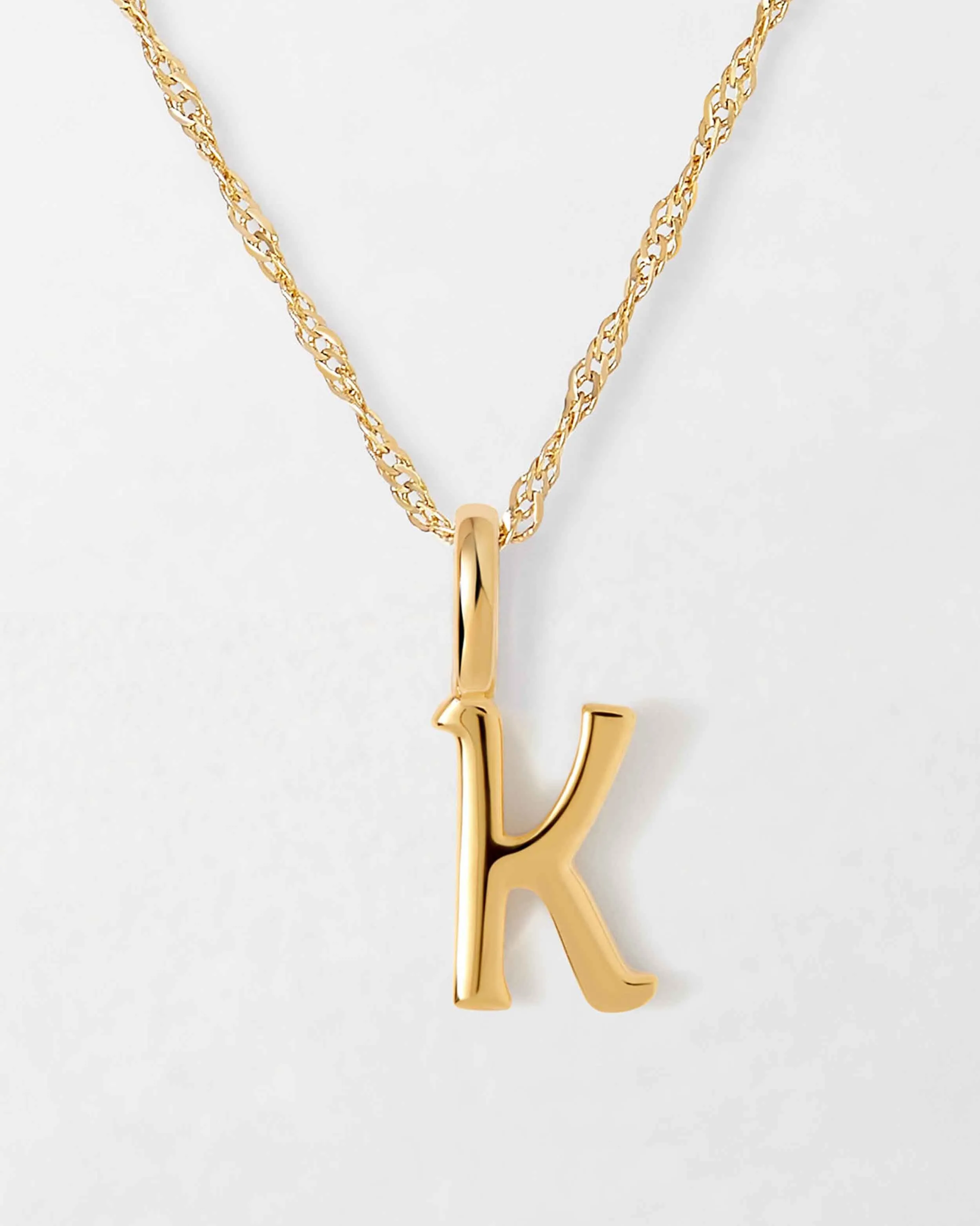 Solid Gold Initial Necklace