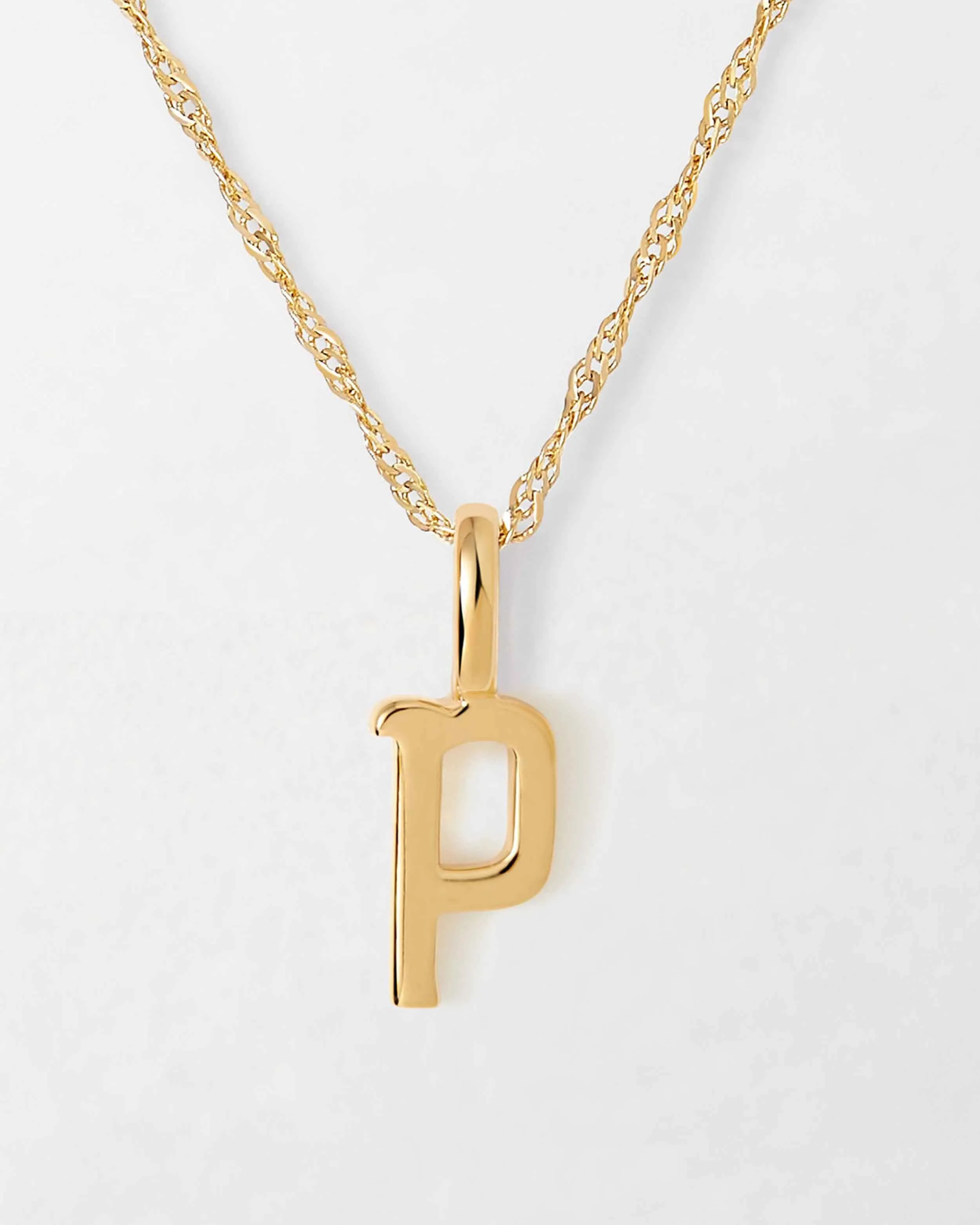 Solid Gold Initial Necklace