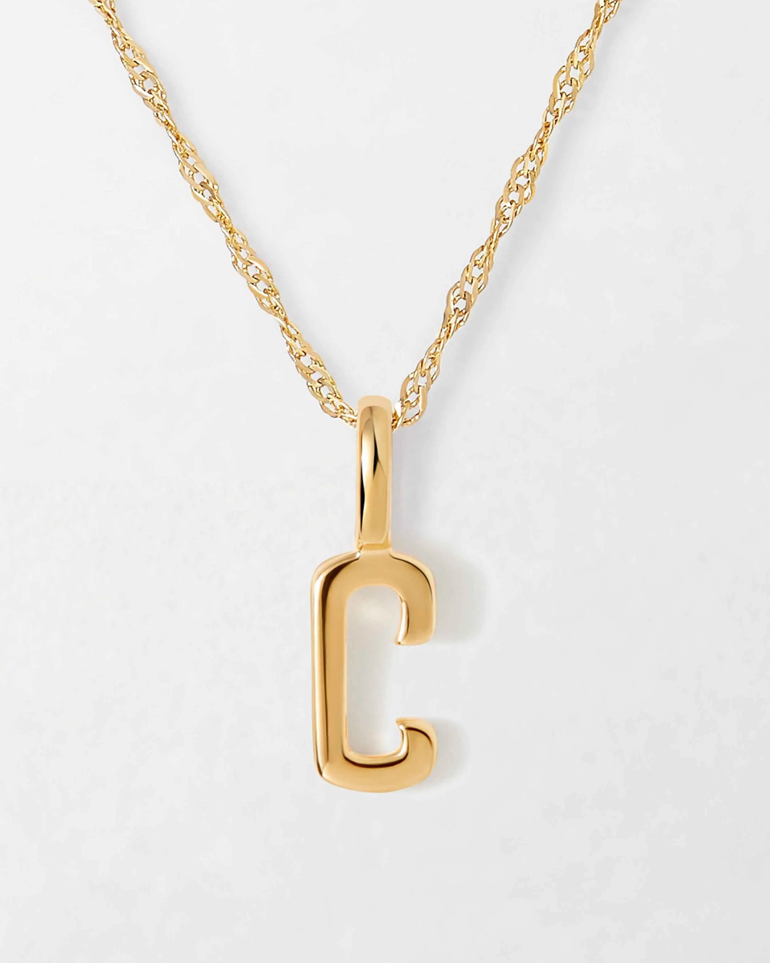 Solid Gold Initial Necklace