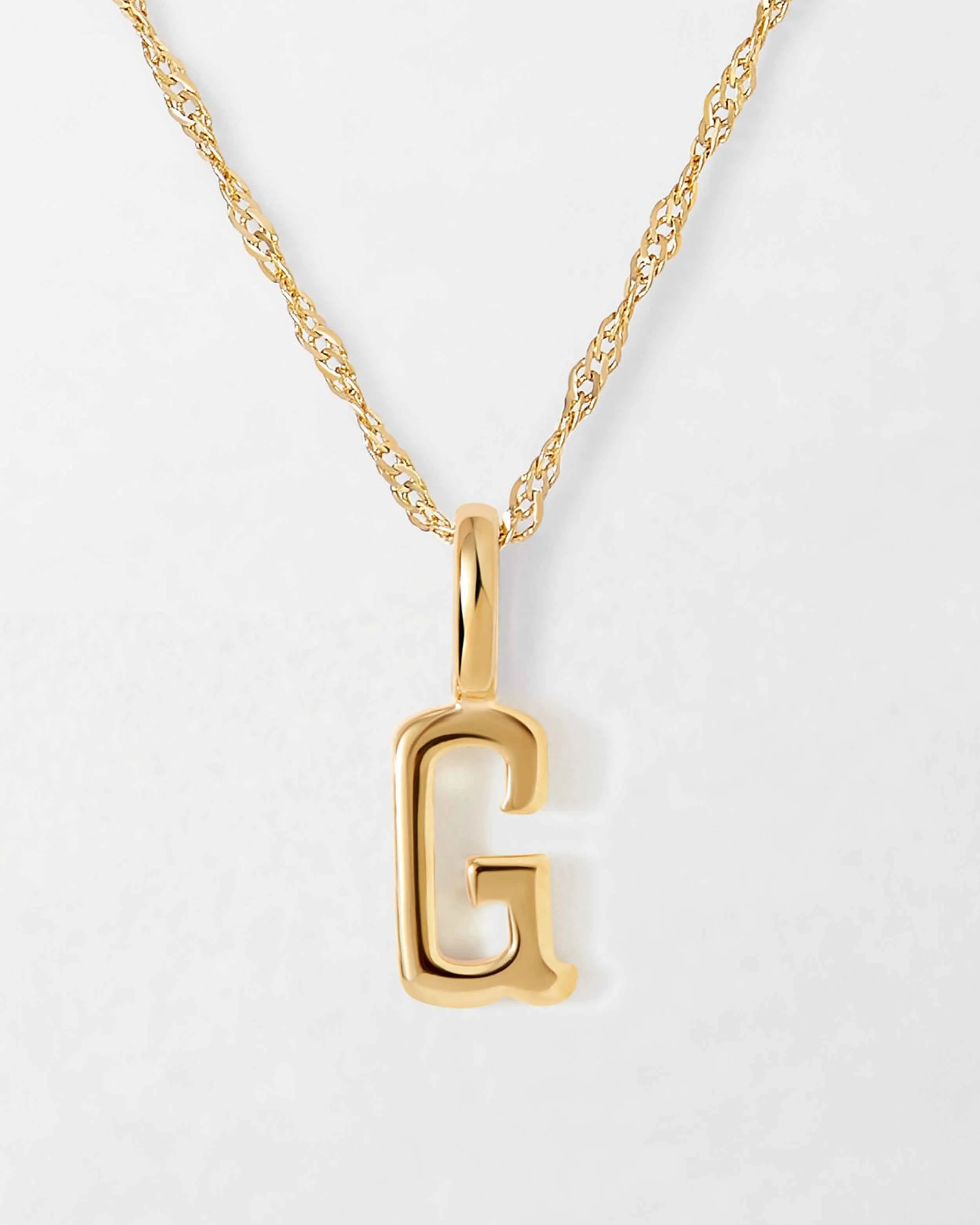 Solid Gold Initial Necklace