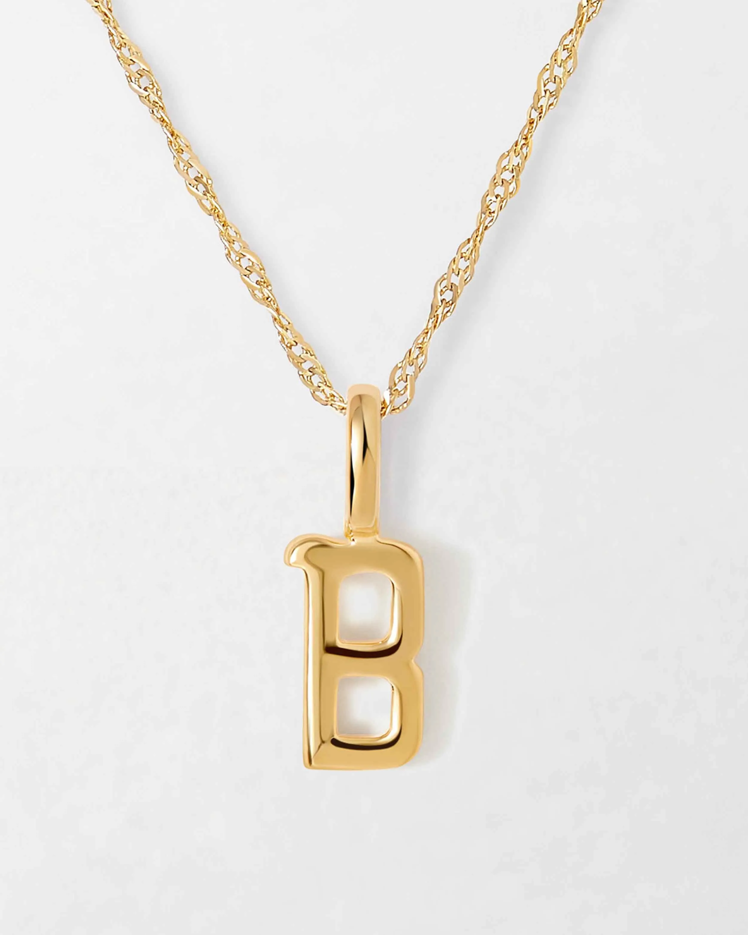 Solid Gold Initial Necklace