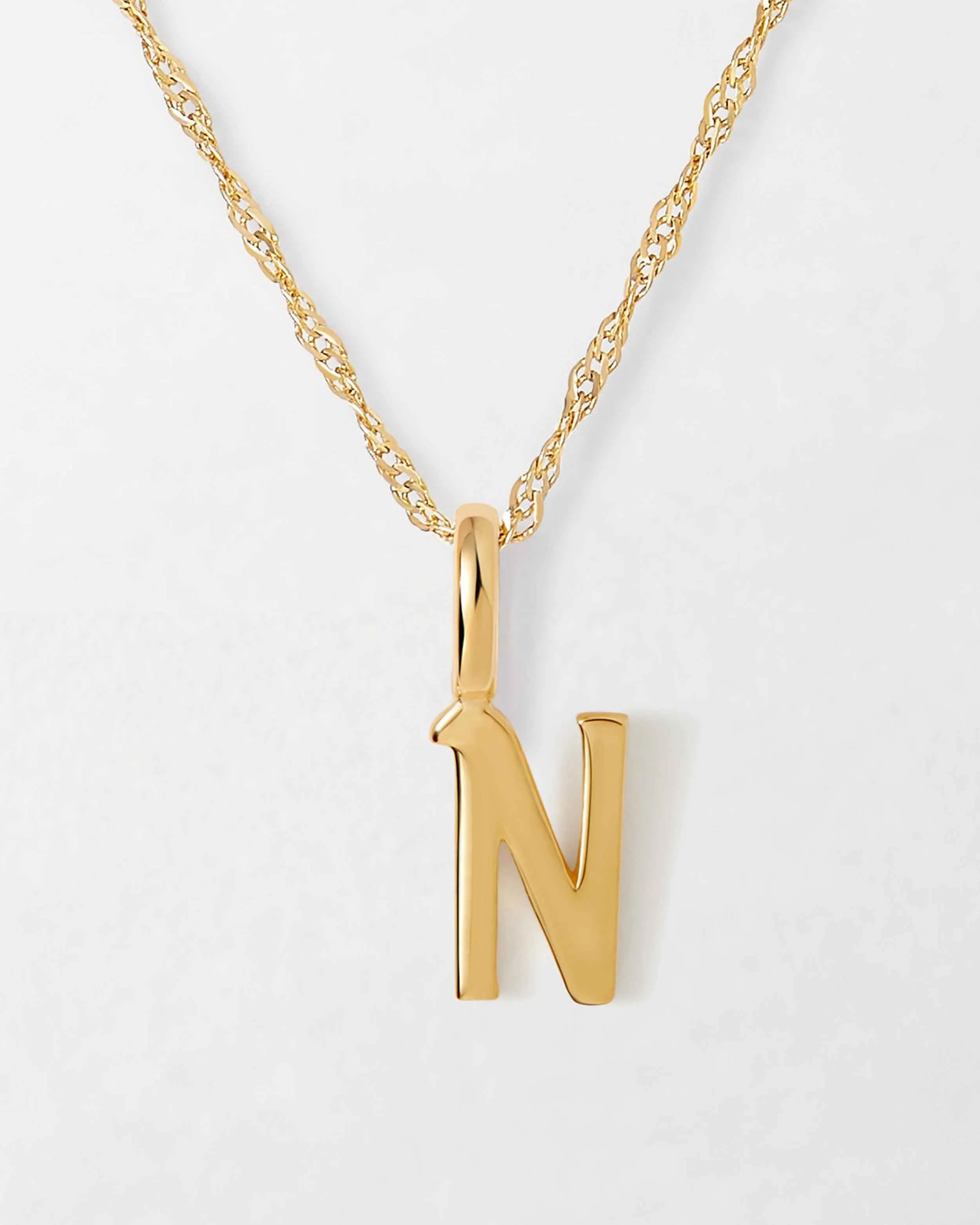 Solid Gold Initial Necklace