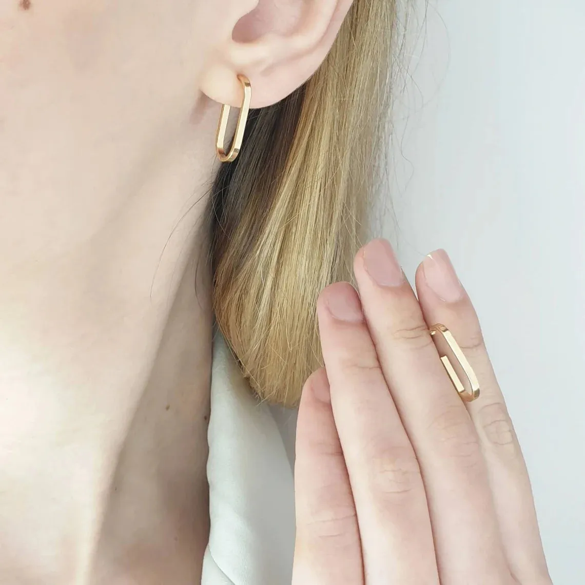 Solid Gold Minimalist Earrings