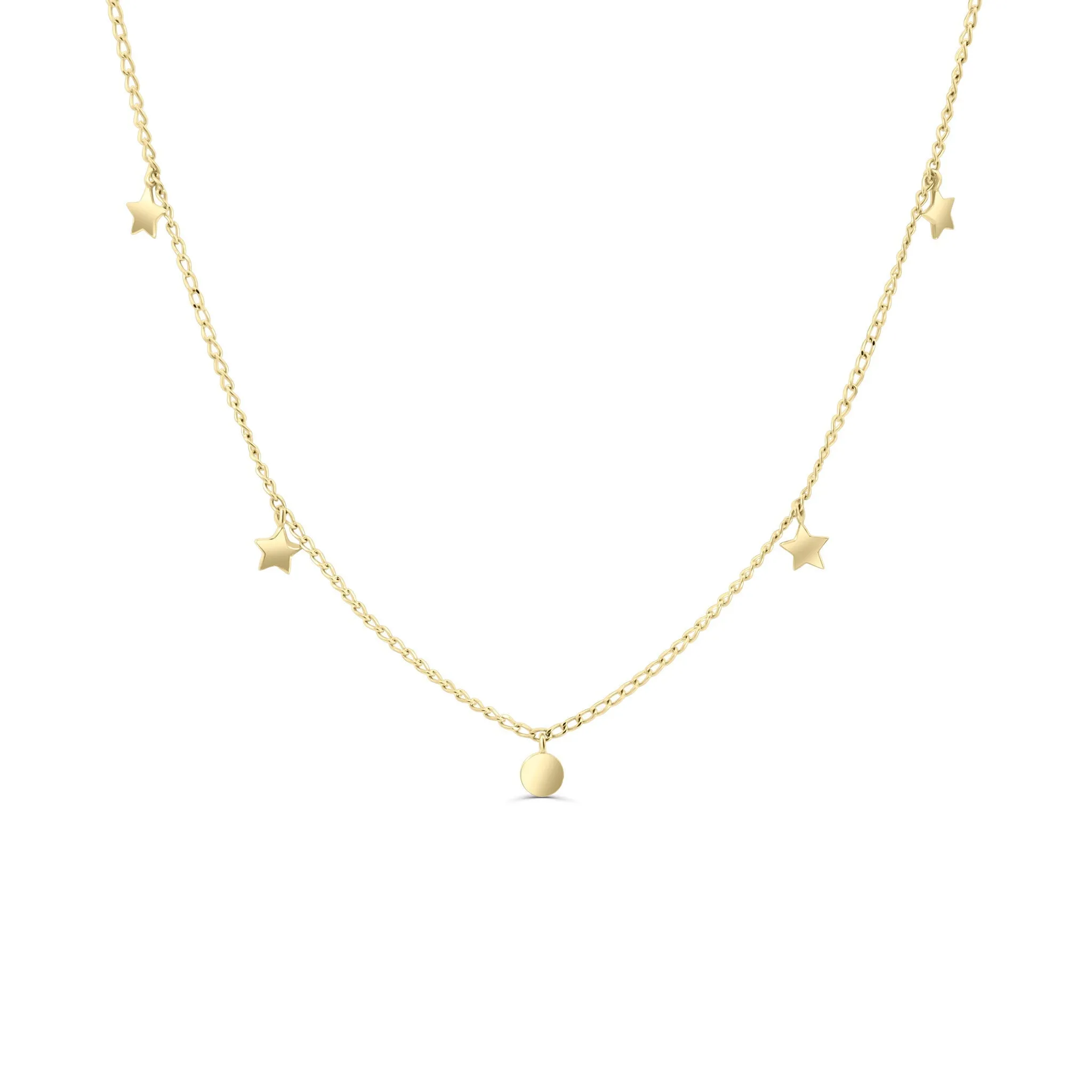 Solid Gold Multi Star Necklace