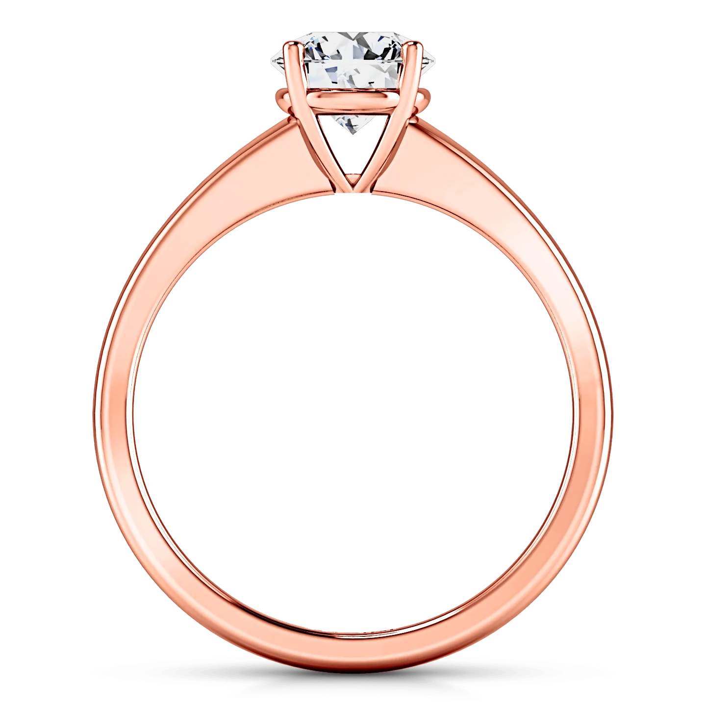 Solitaire Diamond Engagement Ring Nuovo 14K Rose Gold