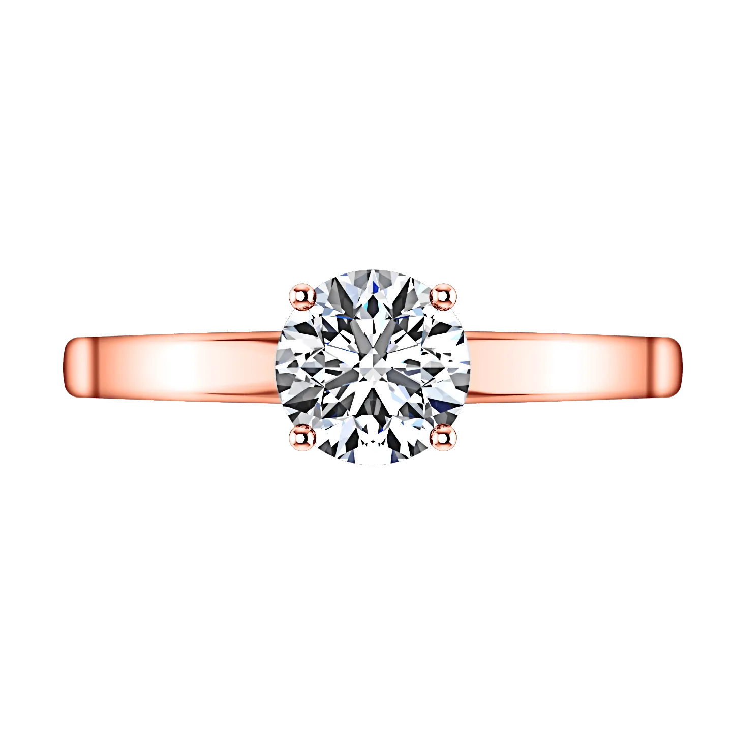 Solitaire Diamond Engagement Ring Nuovo 14K Rose Gold