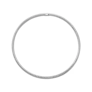 Sparkly Roma Diamond Cut Bangle - Silver