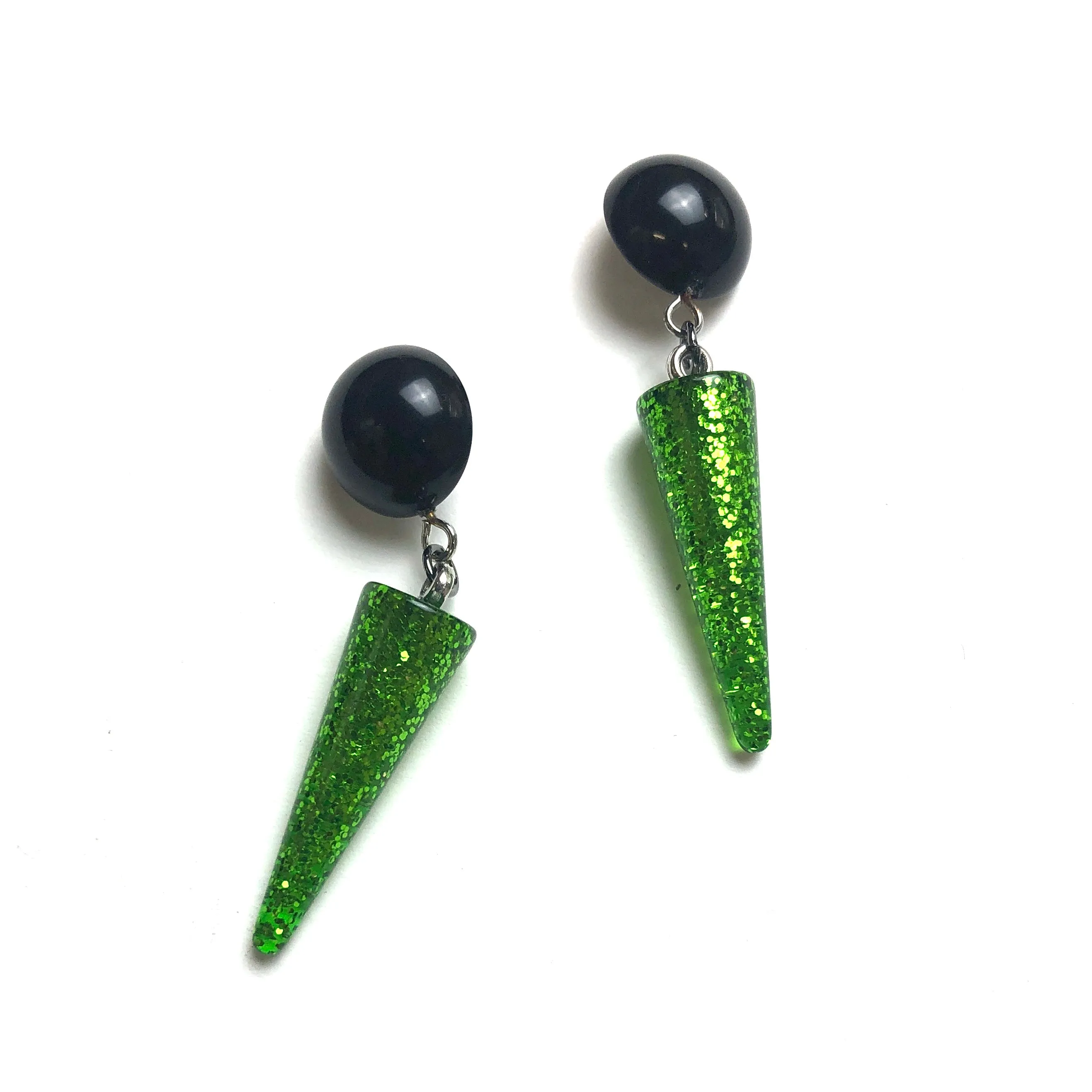 Spike Glitter Drop Earrings