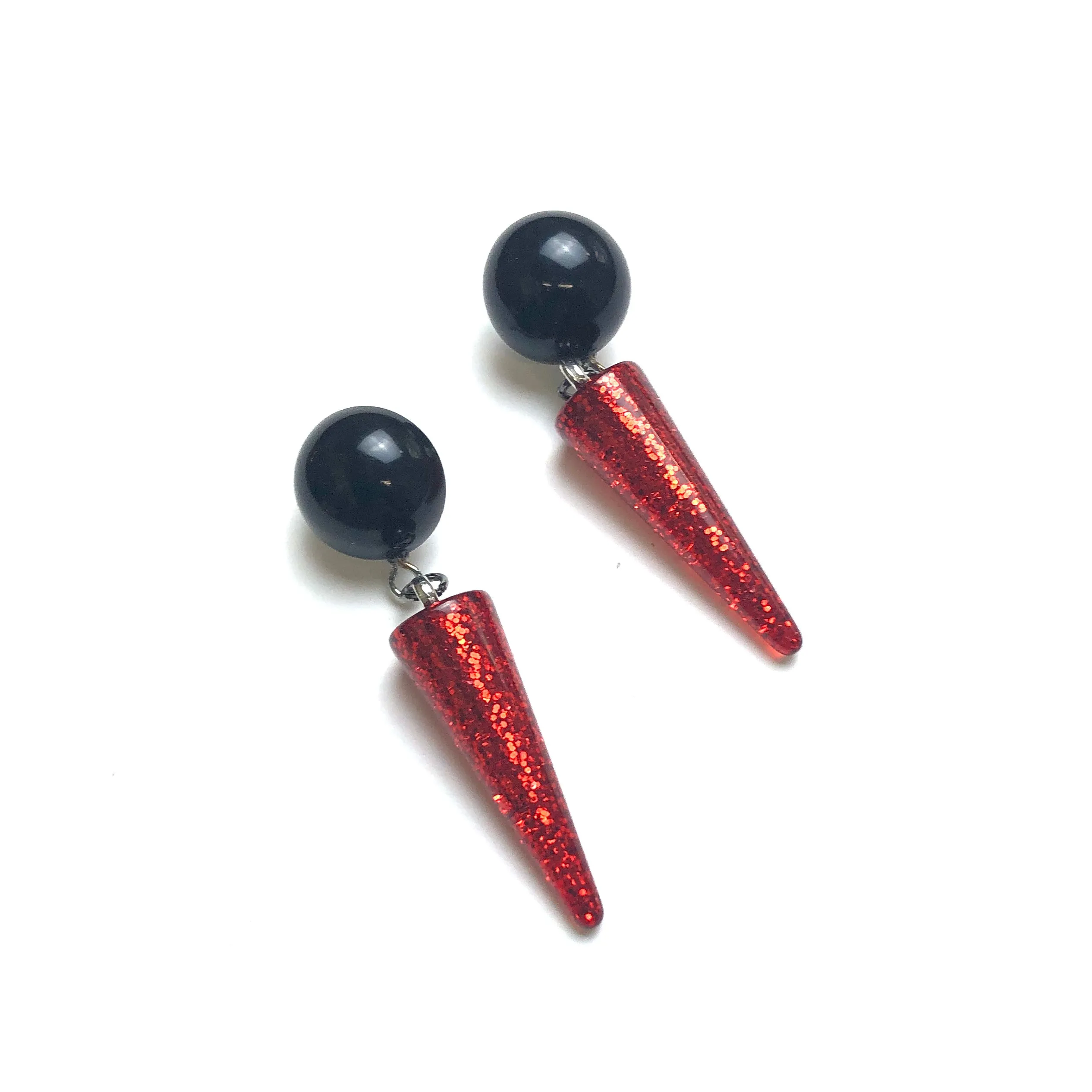 Spike Glitter Drop Earrings