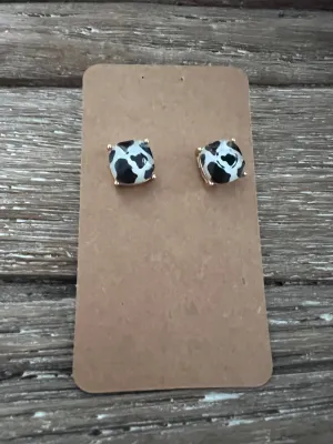 Square Cow Earrings