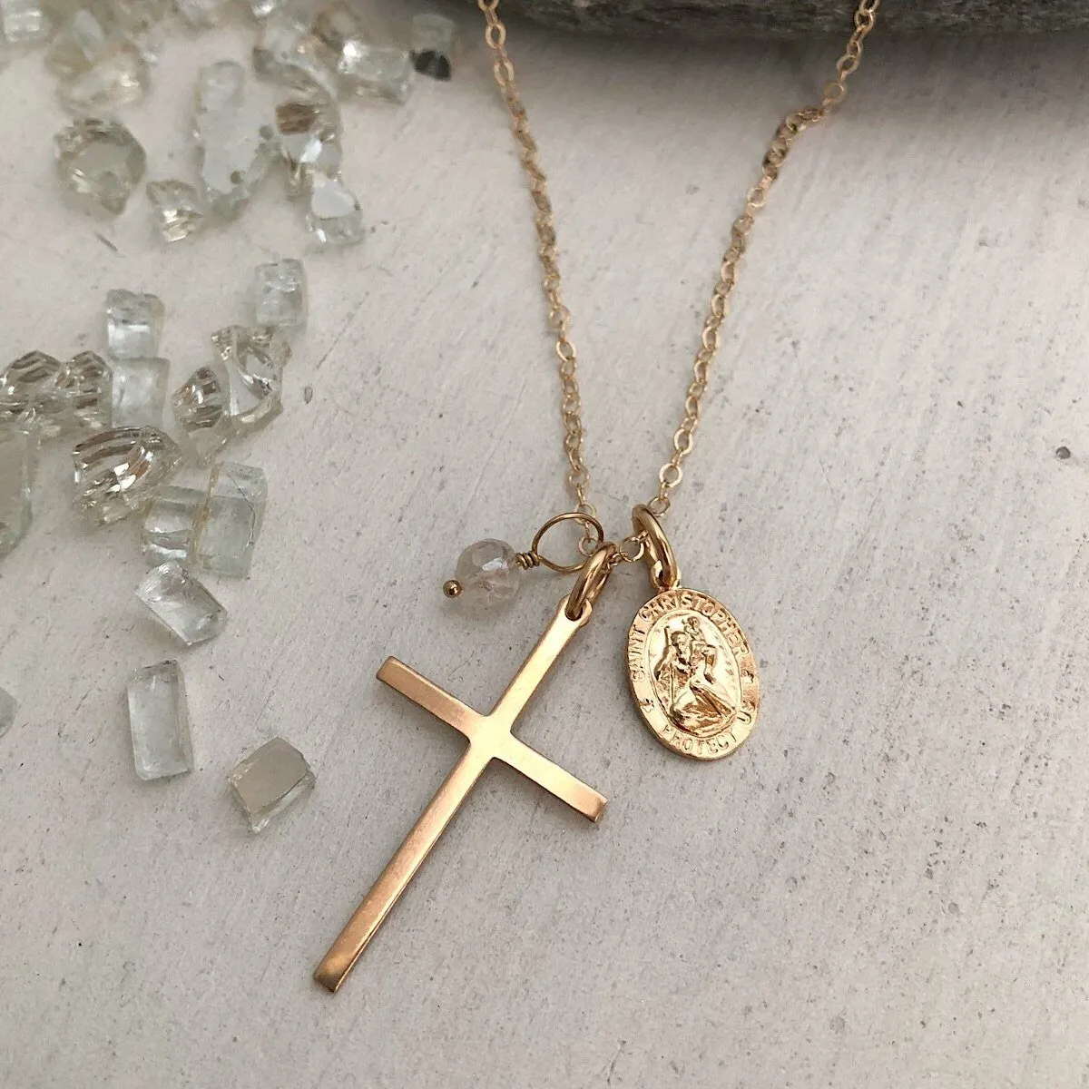 St Christopher Travelers Charm Necklace