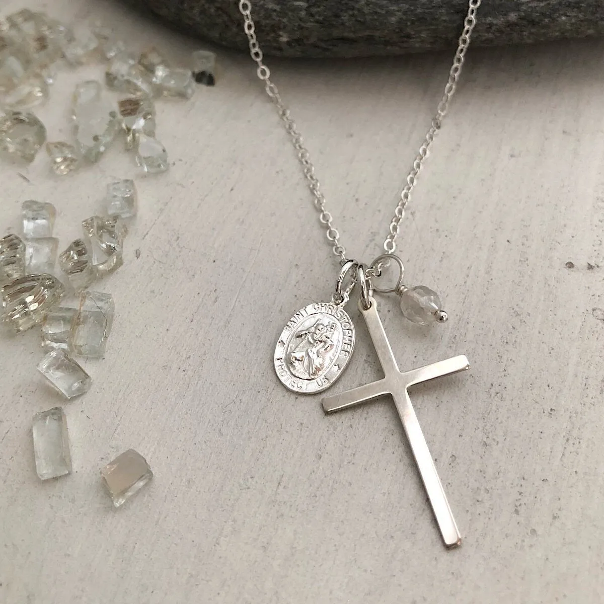 St Christopher Travelers Charm Necklace