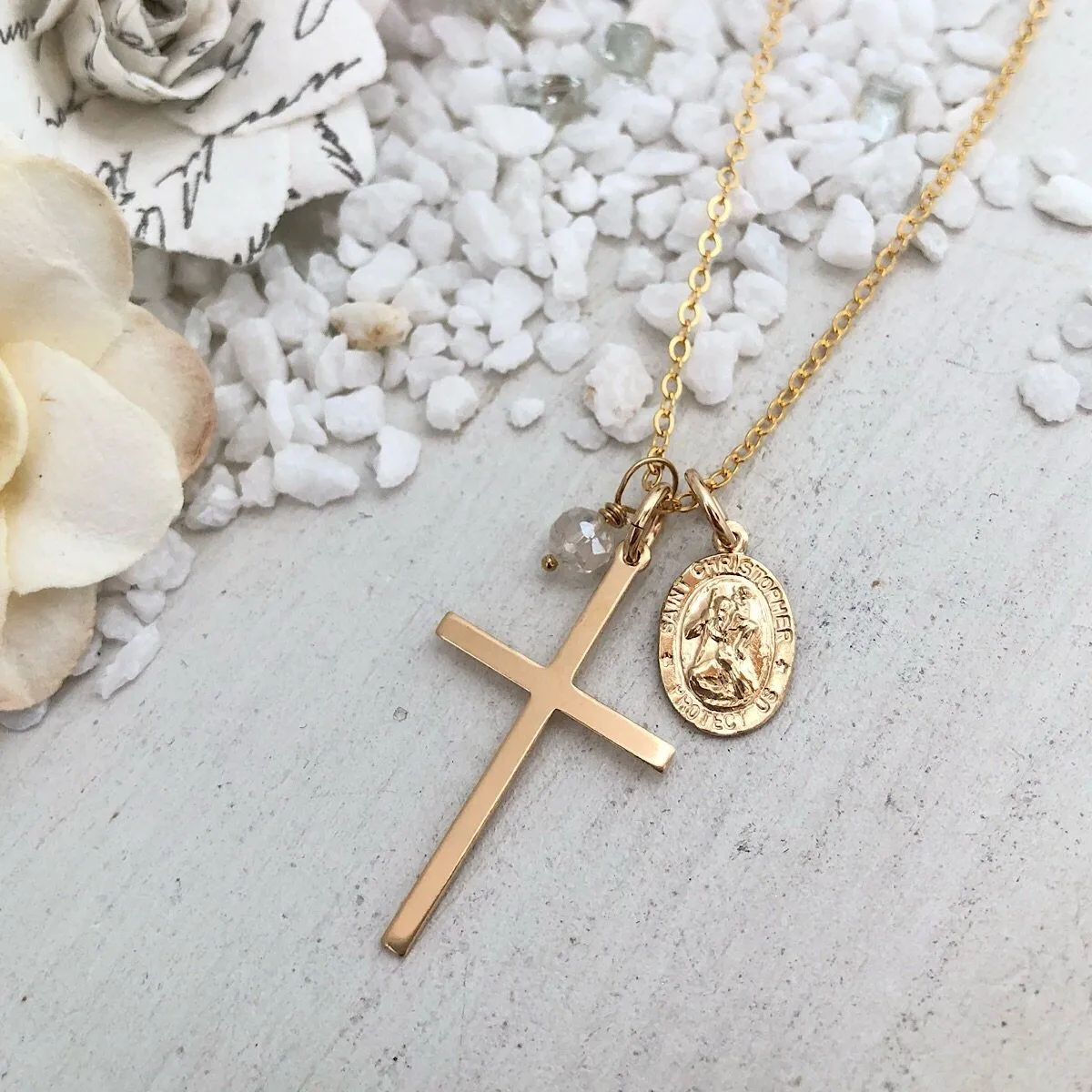 St Christopher Travelers Charm Necklace