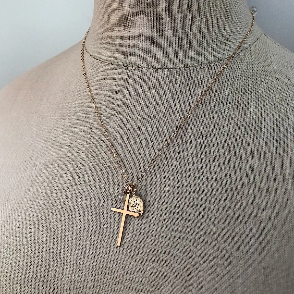 St Christopher Travelers Charm Necklace