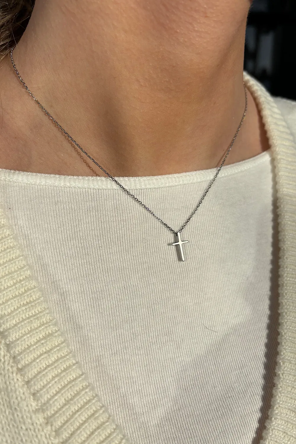 Stainless Steel Mini Cross Necklace