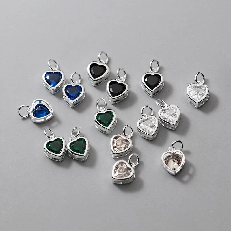 Sterling Silver Color Heart Pendant