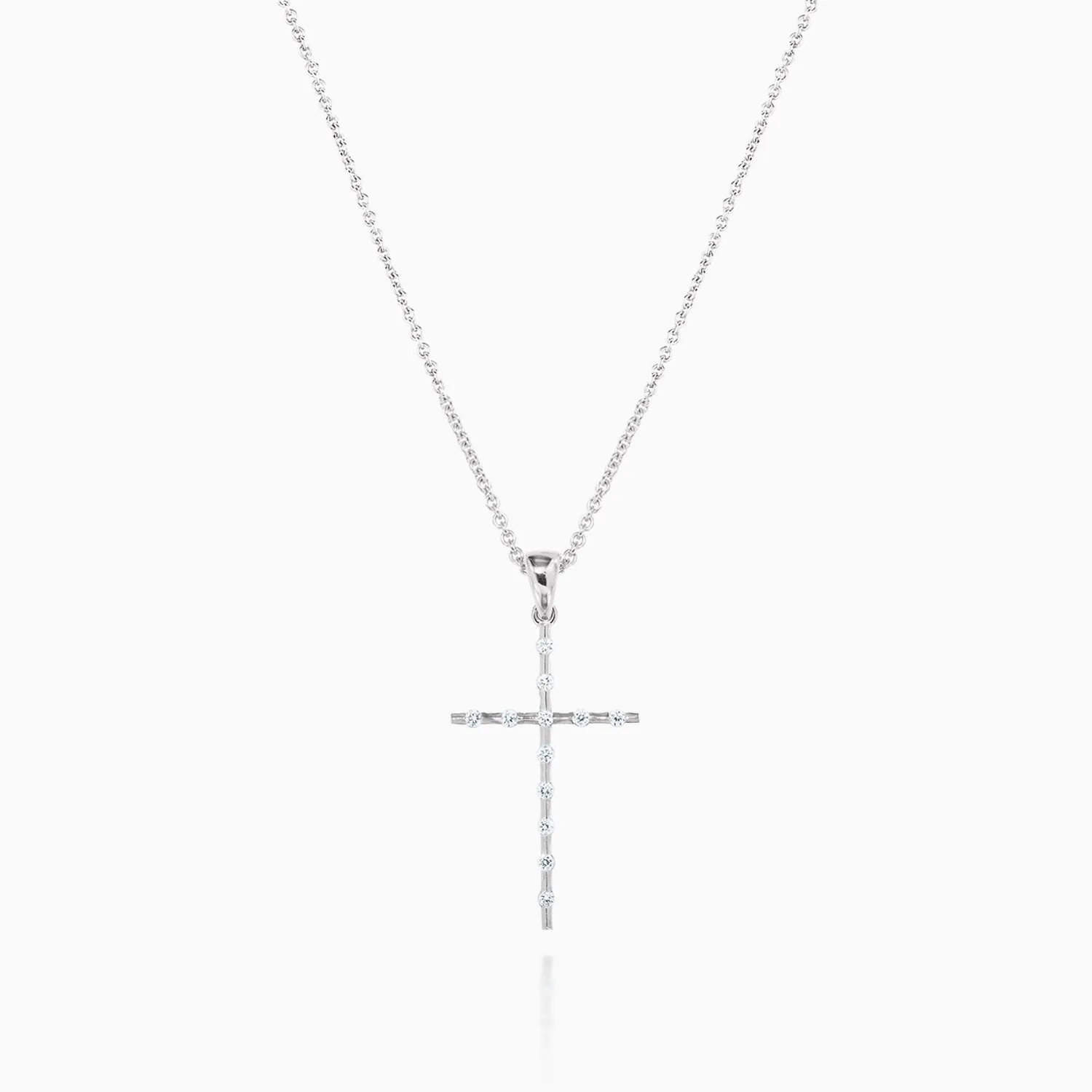 Thin Diamond Cross Necklace