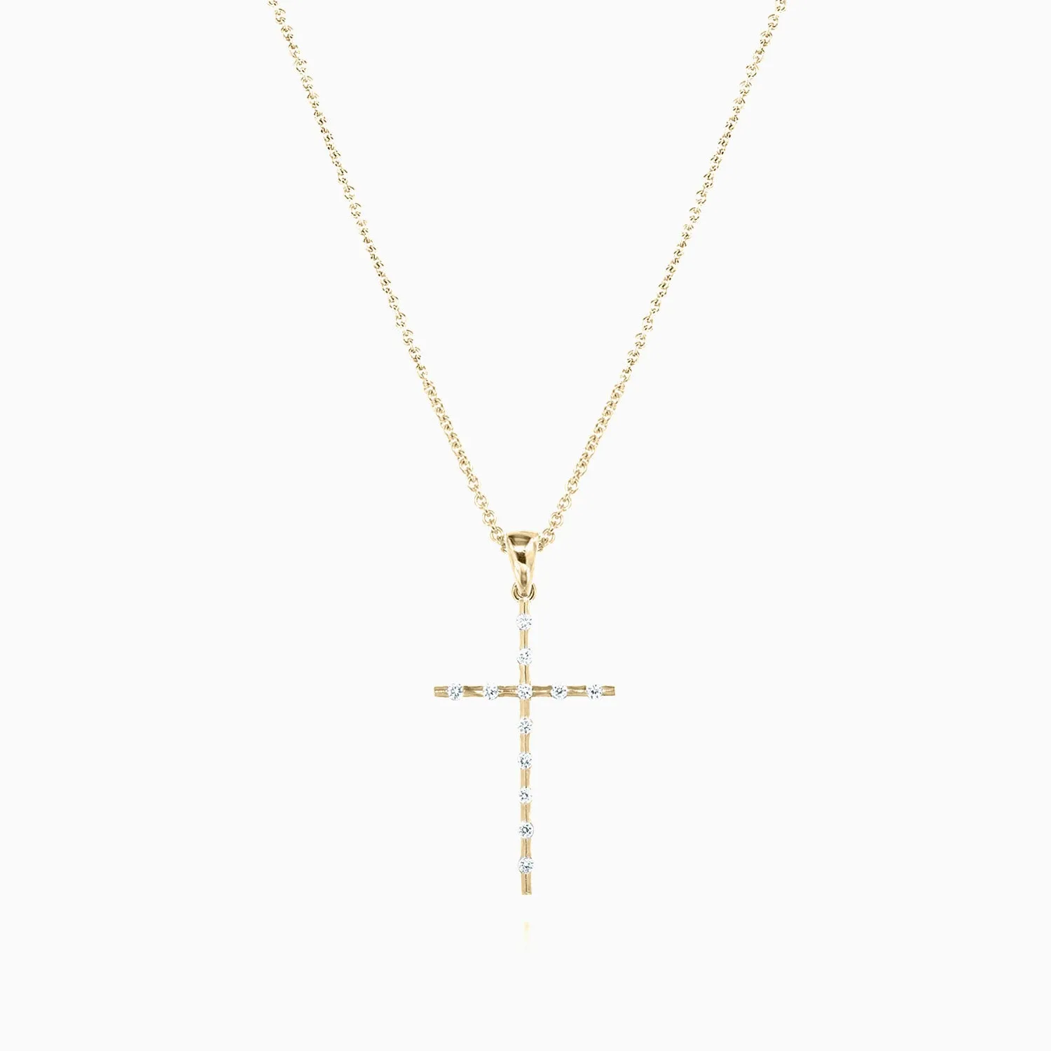 Thin Diamond Cross Necklace