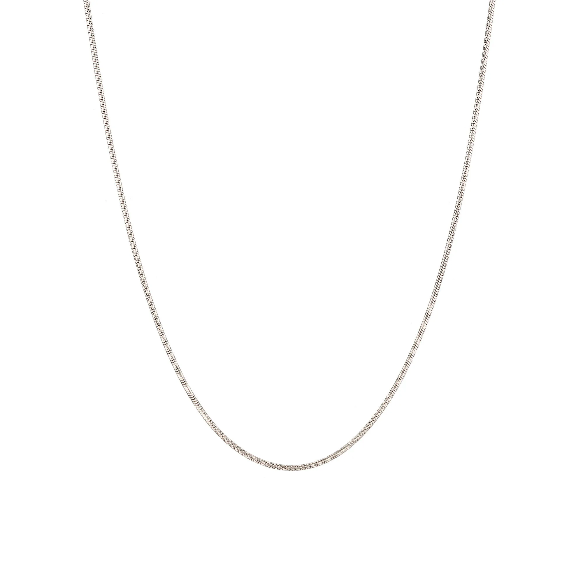 Thin Snake Chain Necklace in Silver