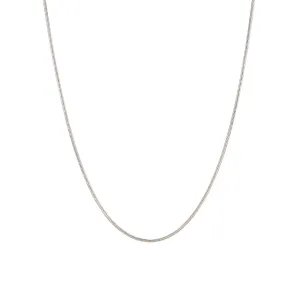 Thin Snake Chain Necklace in Silver