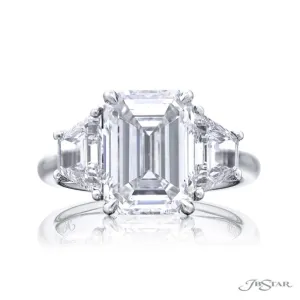 Three Stone Emerald Cut Diamond Ring