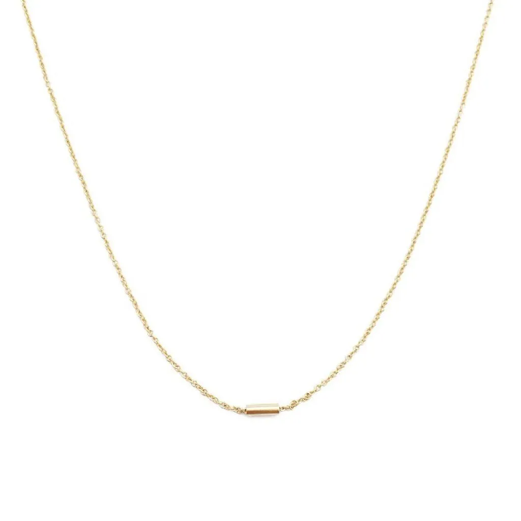 Tiny Dash Pipe Bar Necklace - Final Sale