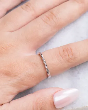 Tiny Plain Braided Ring