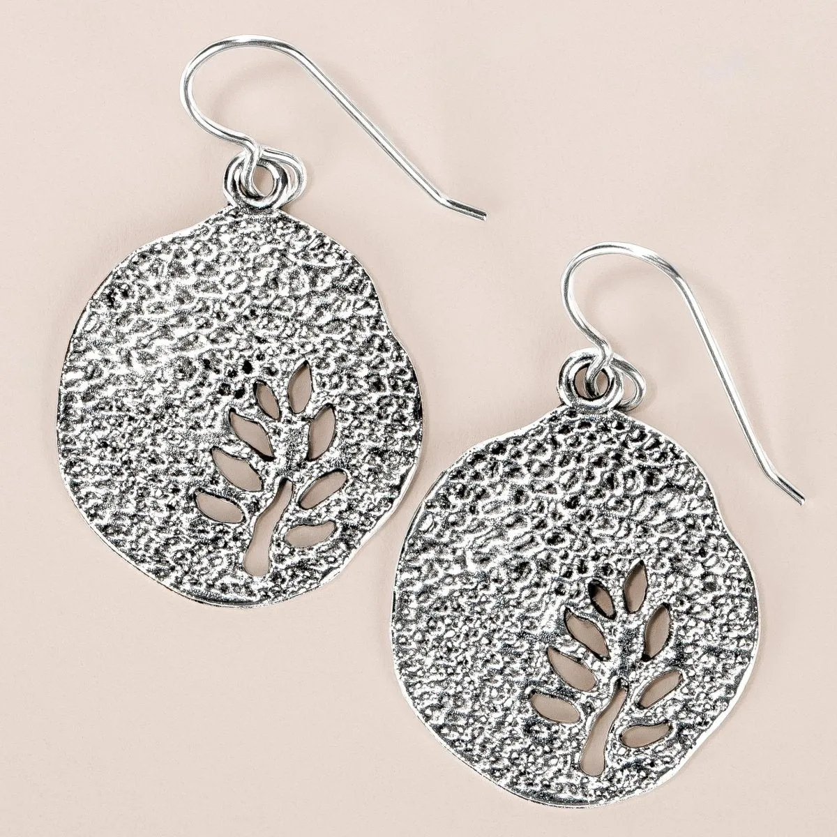 Tree Branch Disc Dangle Earrings