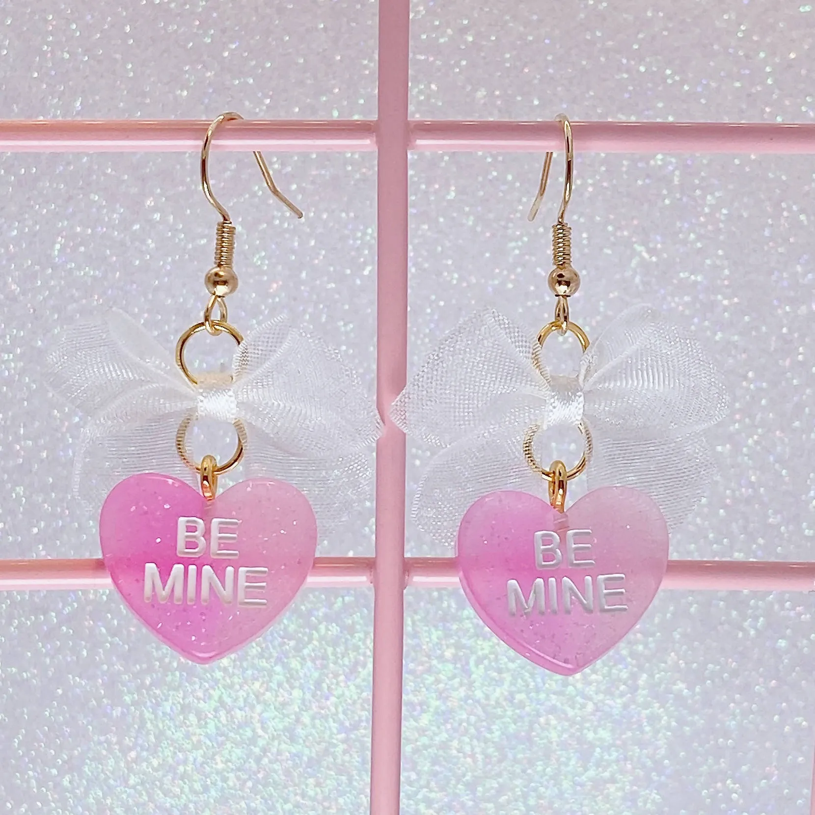 Two Tone Candy Heart Earrings (5 Colors)