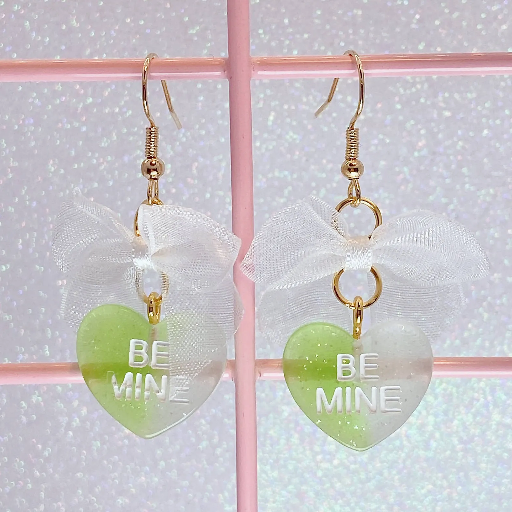 Two Tone Candy Heart Earrings (5 Colors)