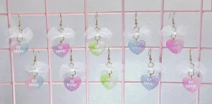 Two Tone Candy Heart Earrings (5 Colors)