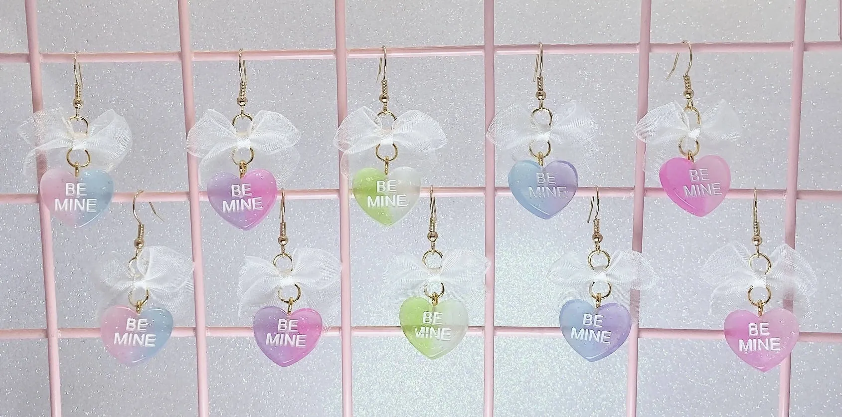 Two Tone Candy Heart Earrings (5 Colors)