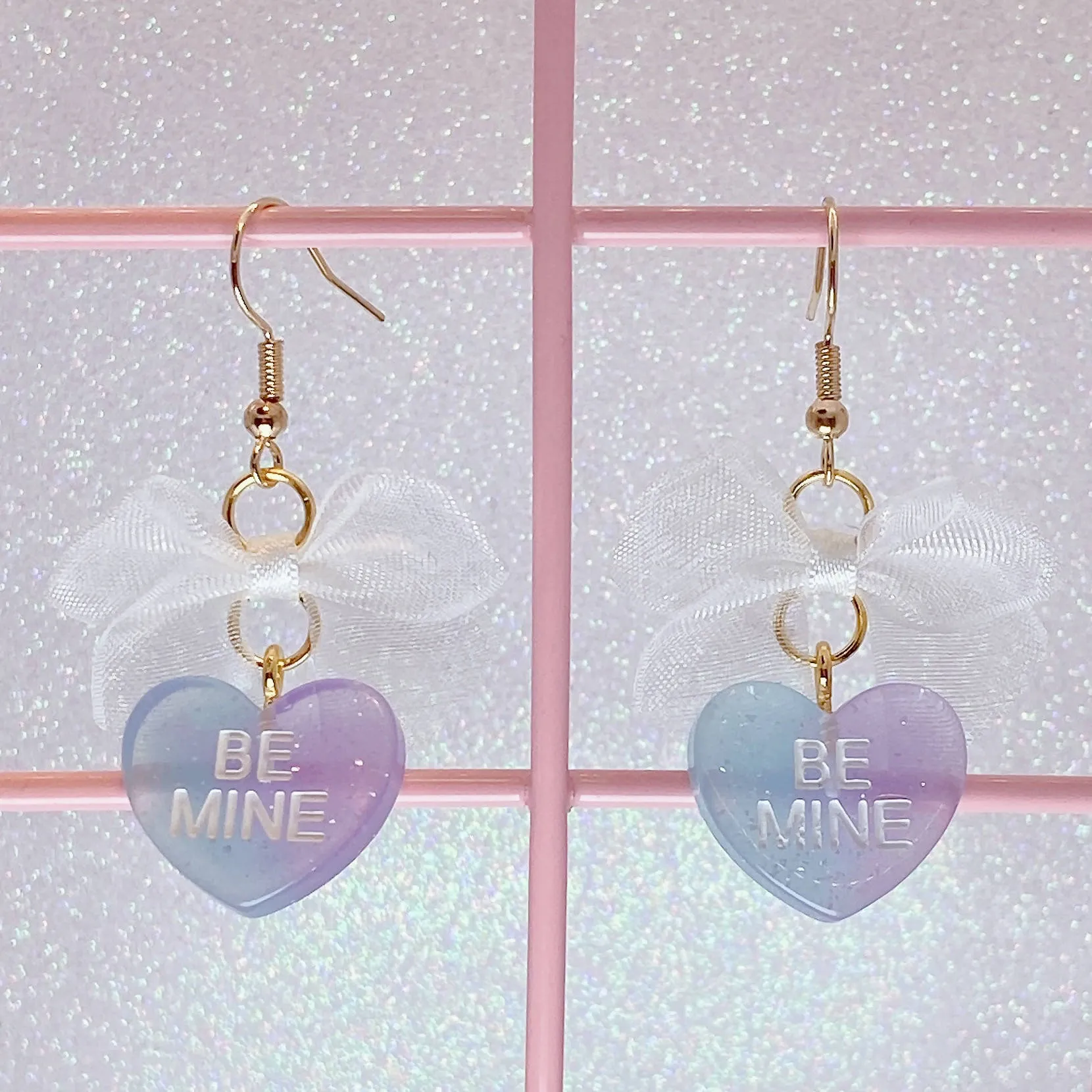 Two Tone Candy Heart Earrings (5 Colors)