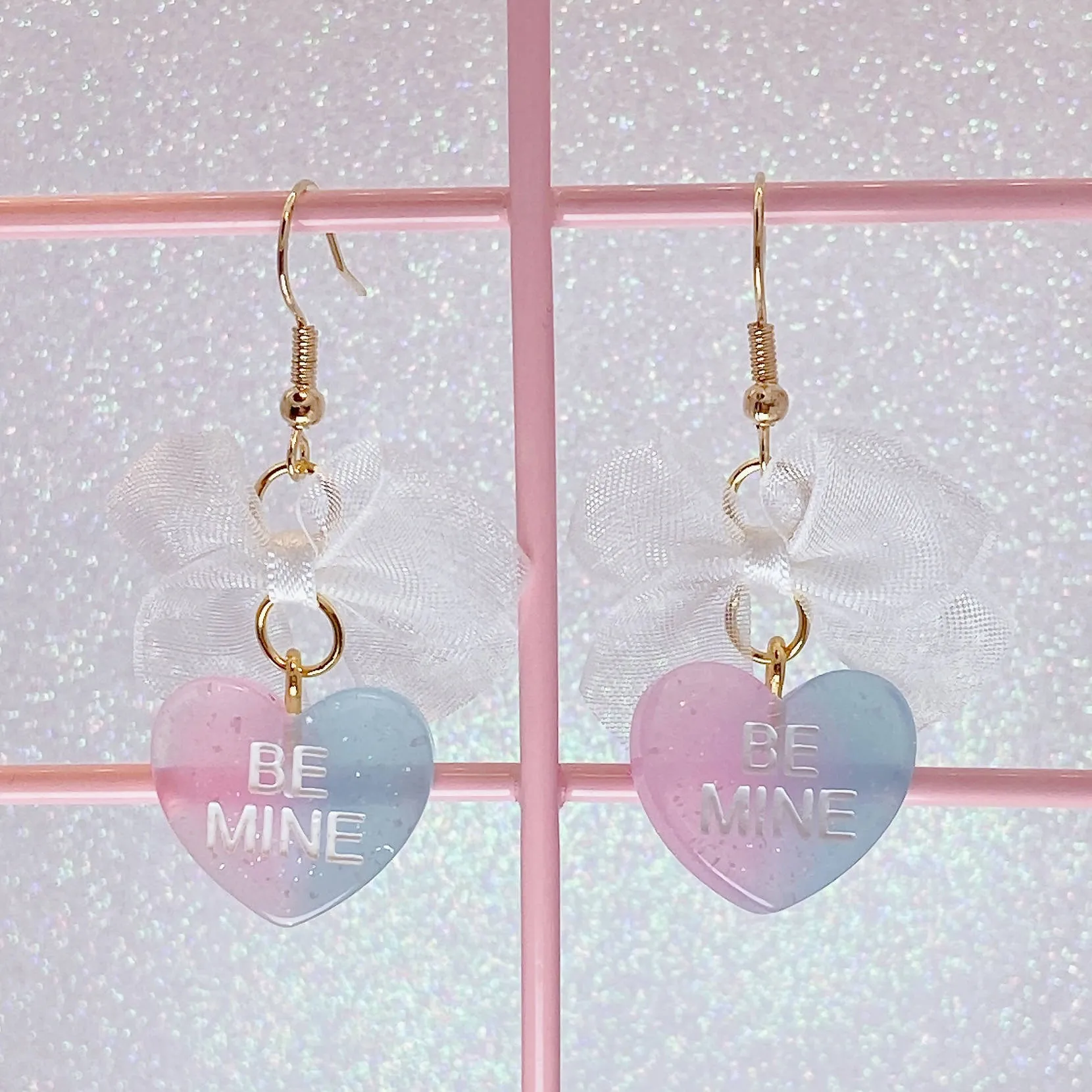 Two Tone Candy Heart Earrings (5 Colors)