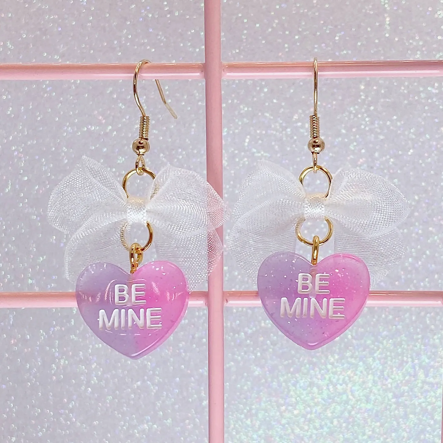 Two Tone Candy Heart Earrings (5 Colors)