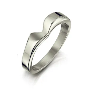 V-shape Wedding Band in Platinum (RX191)