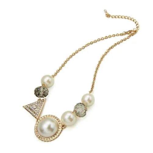 Vintage Gold Faux Pearl Necklace