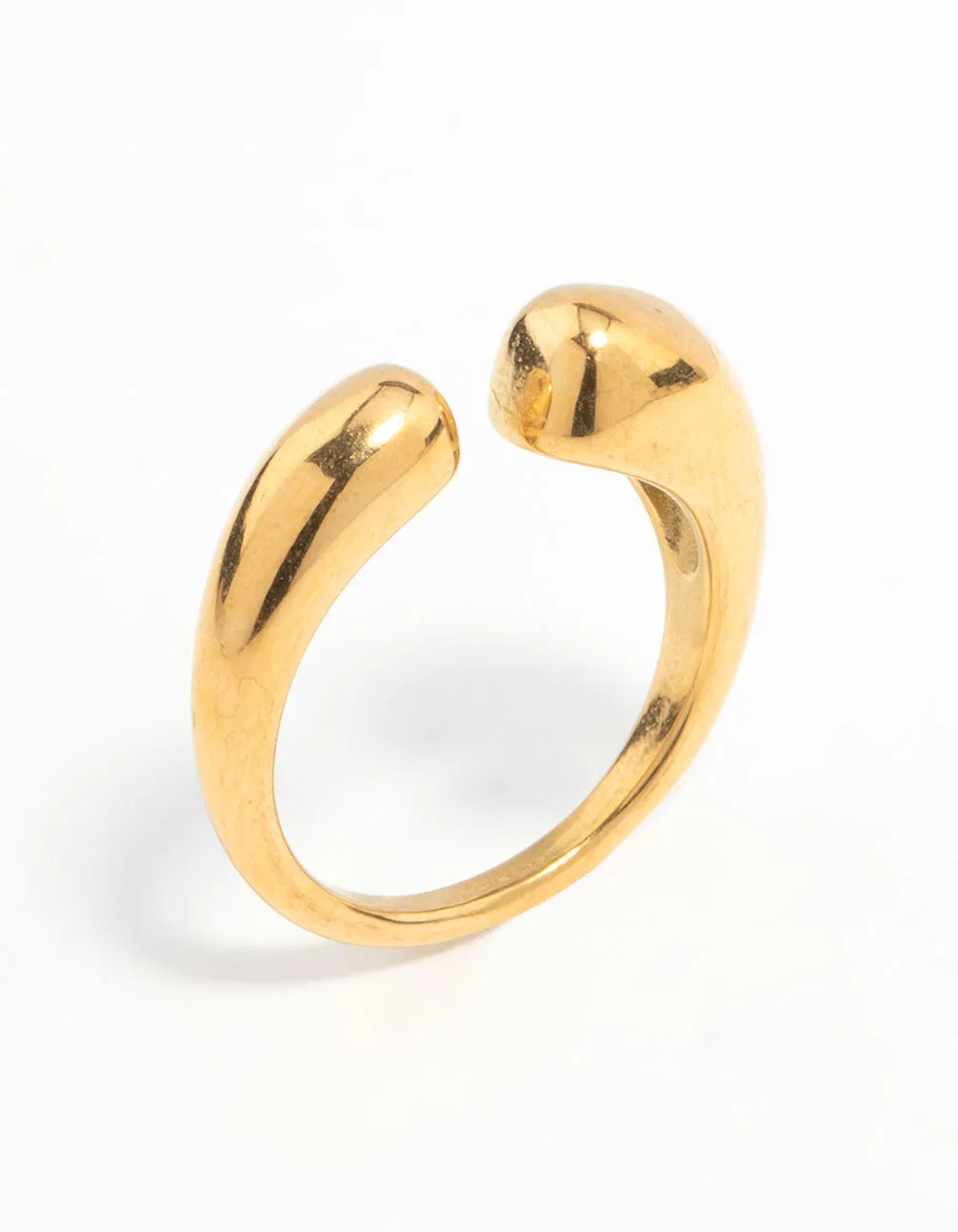 Waterproof Gold Plated Stainless Steel Open Band Ring