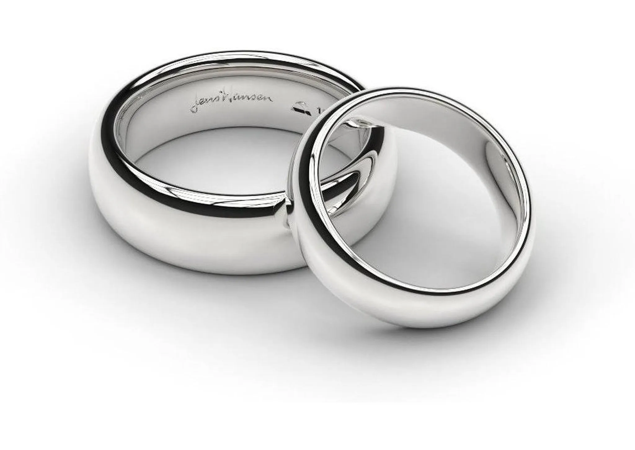 White Gold & Platinum Replica Rings Set