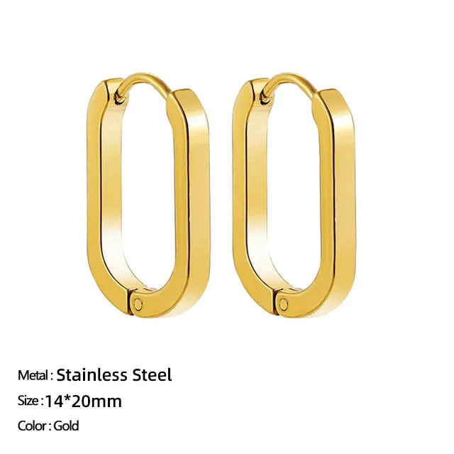 Women Trendy Gold Color Small Large Circle Hoop Earrings