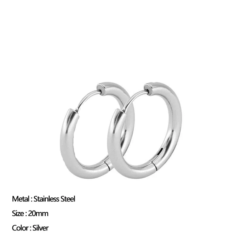 Women Trendy Gold Color Small Large Circle Hoop Earrings