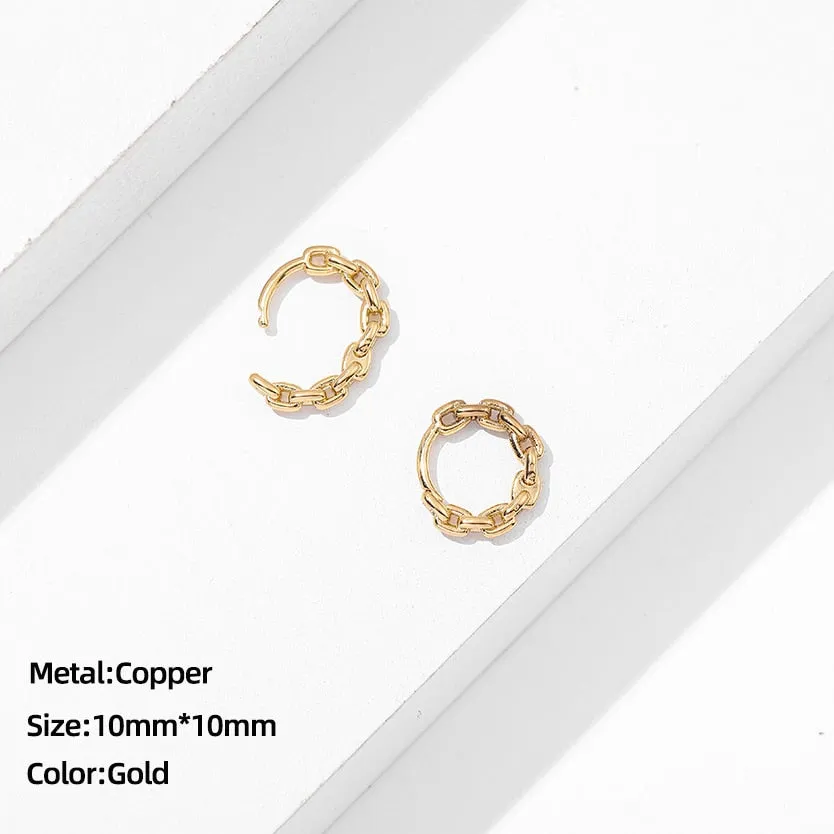 Women Trendy Gold Color Small Large Circle Hoop Earrings