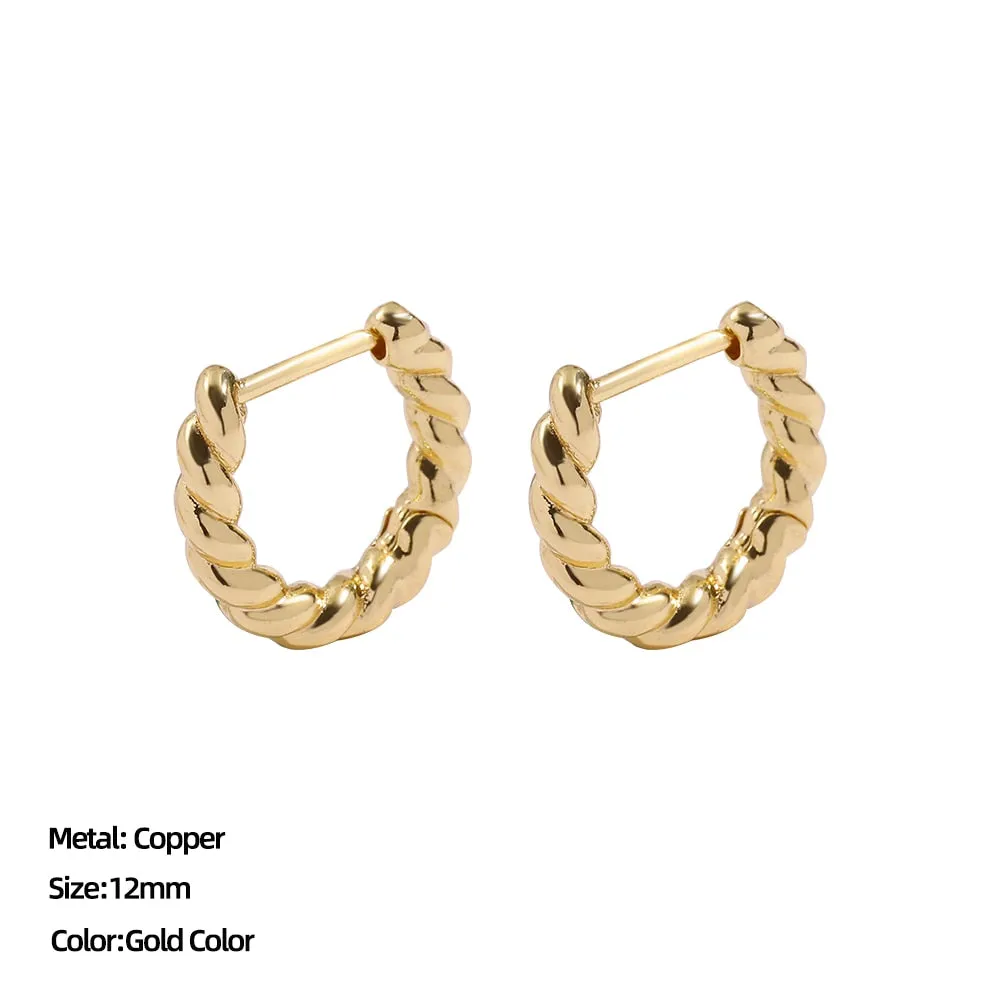 Women Trendy Gold Color Small Large Circle Hoop Earrings