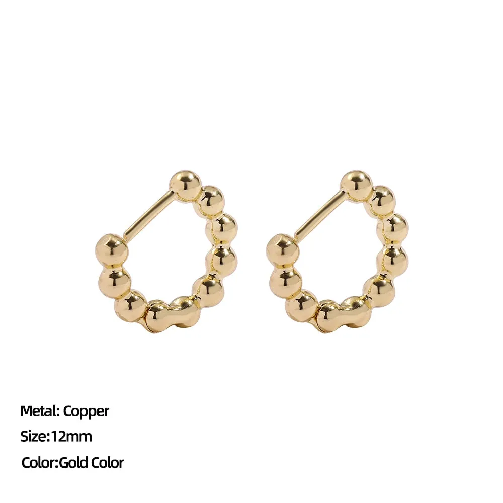 Women Trendy Gold Color Small Large Circle Hoop Earrings