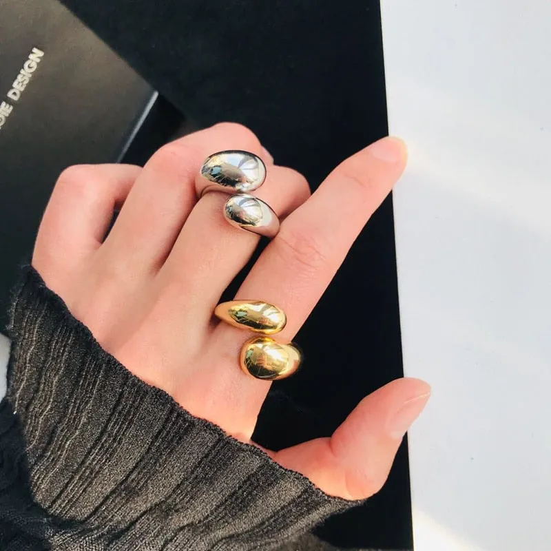 XIYANIKE Minimalist Silver Color  Finger Rings for Women Couples Trendy Elegant French Gold Geometric Punk Party Jewelry