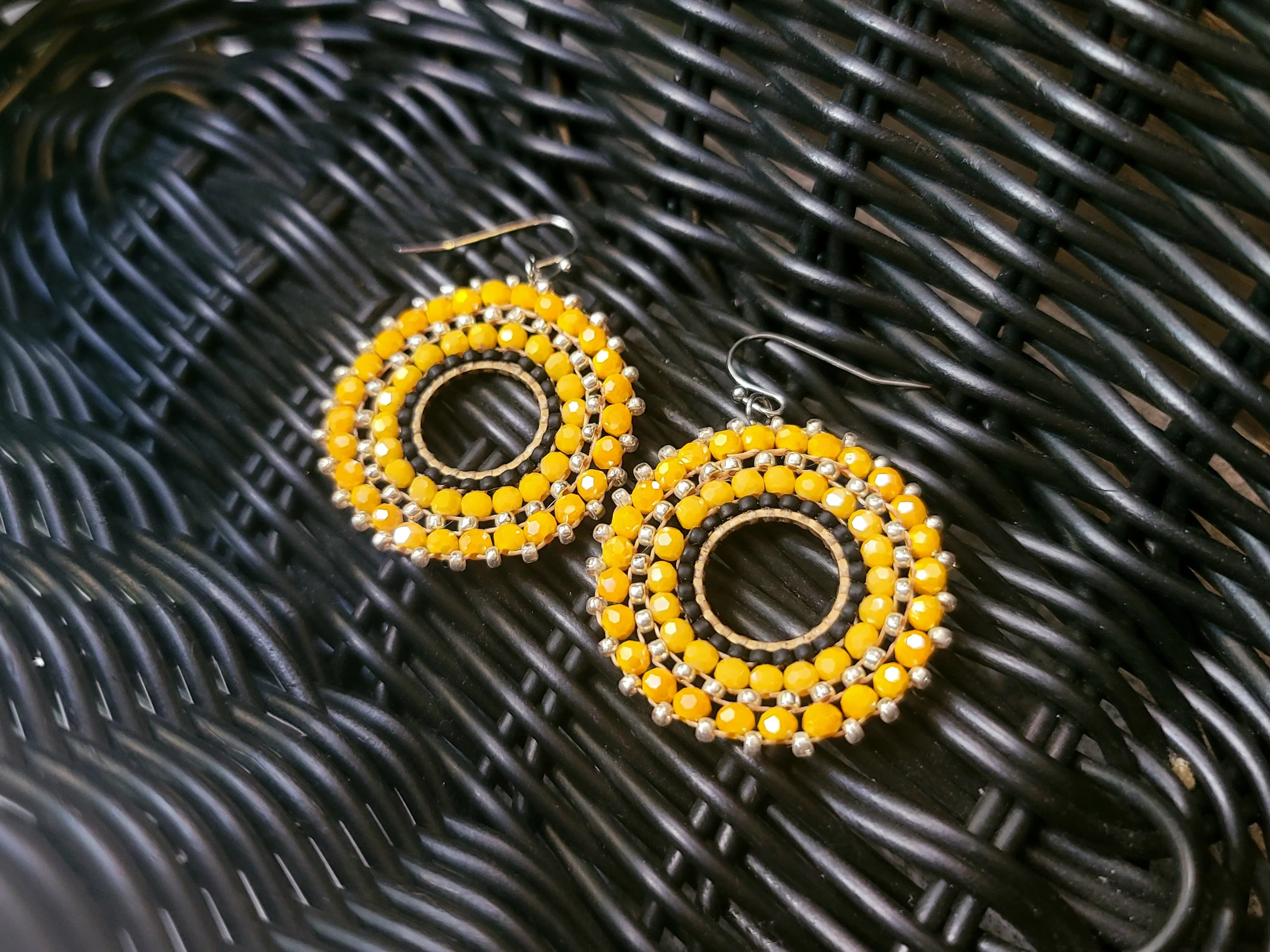 Yellow Ferris Wheel Earrings