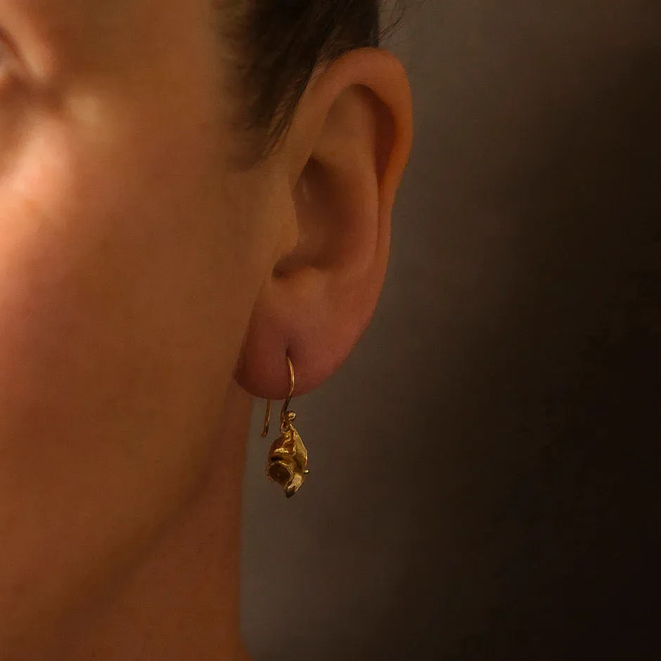 Yellow Gold Furl Earrings