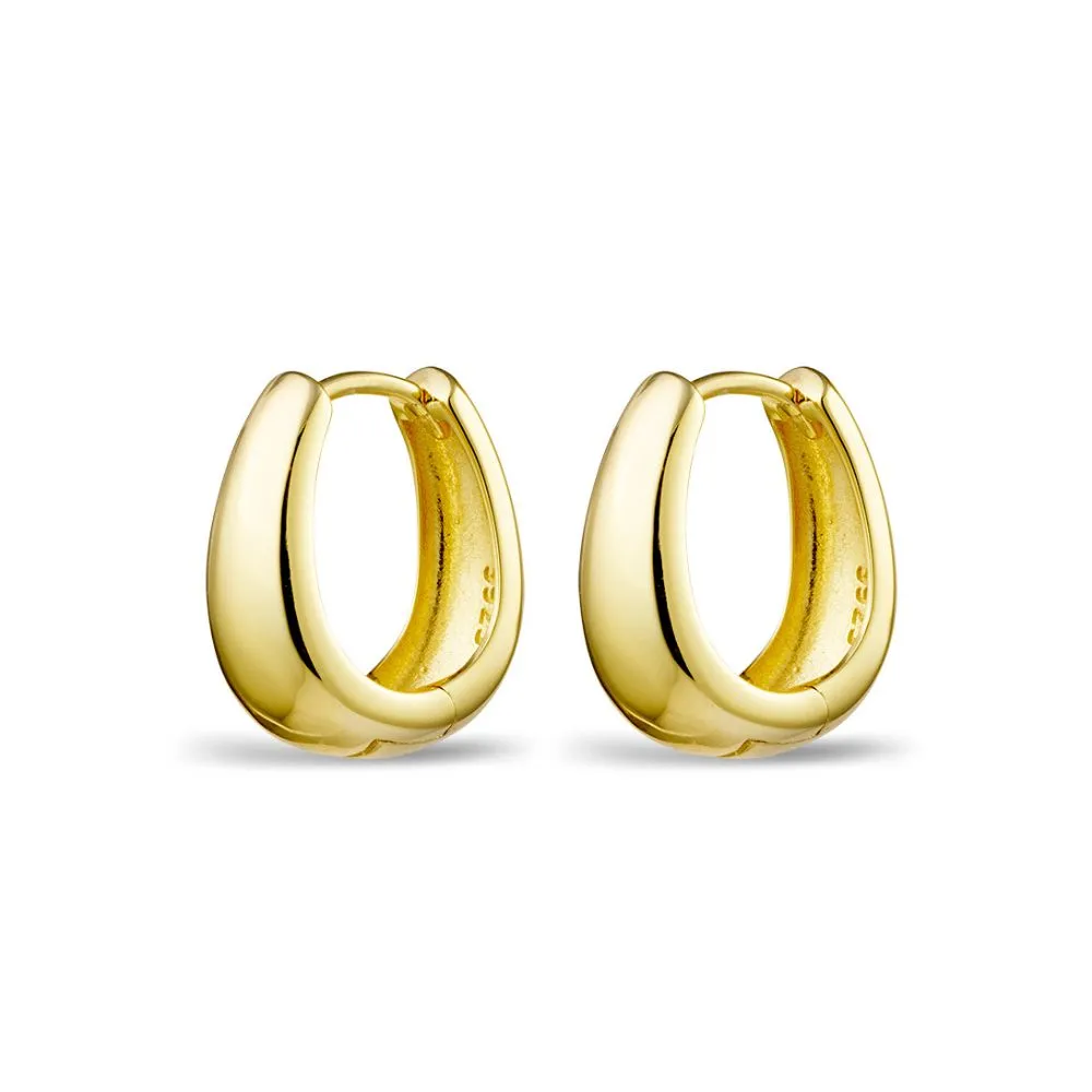 Yellow Gold Plated Chunky Mini Hoop